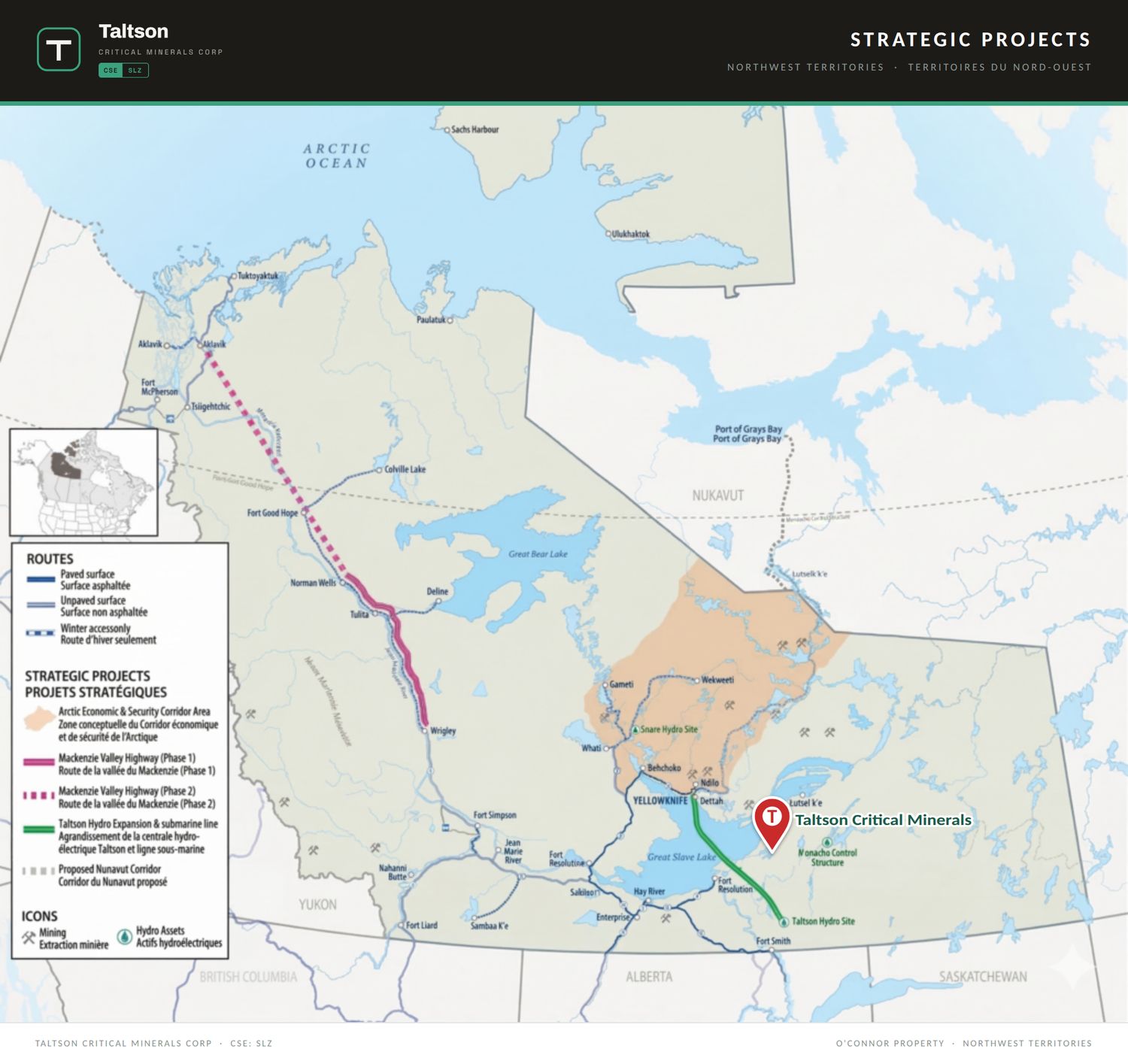 NWT strategic projects location map